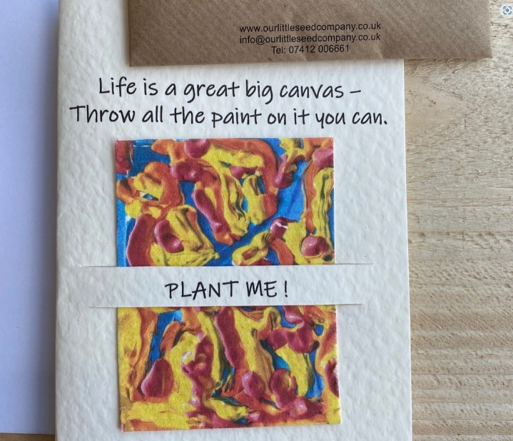 Seeded greetings card Friendship Life Is A Canvas