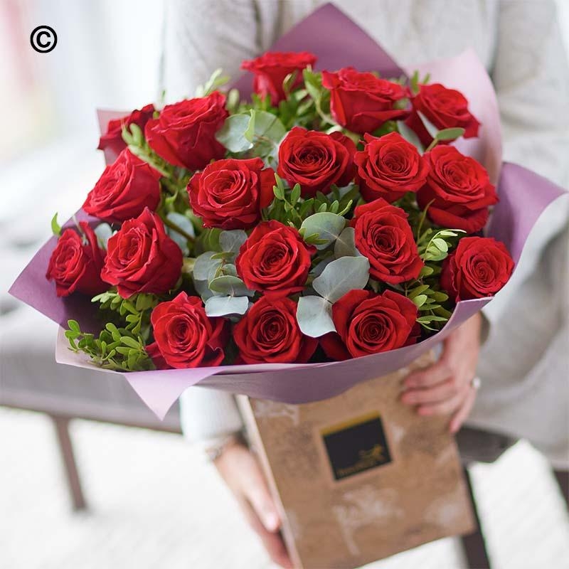 18 Red Rose  Hand tied