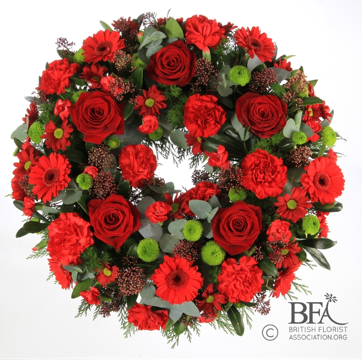 Red winter wreath