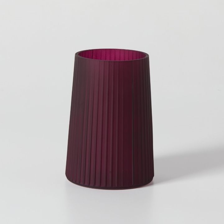 Deep purple ribbed vase