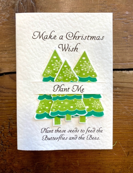 Seeded greetings card Tree trio