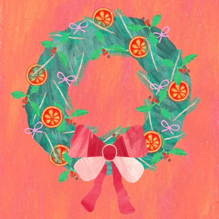 Wreath Greetings Card